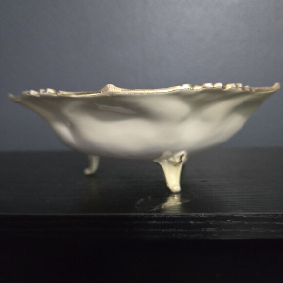 VINTAGE RS PRUSSIA THREE FOOTED BOWL CANDY DISH ANTIQUE RARE - Picture 3 of 7